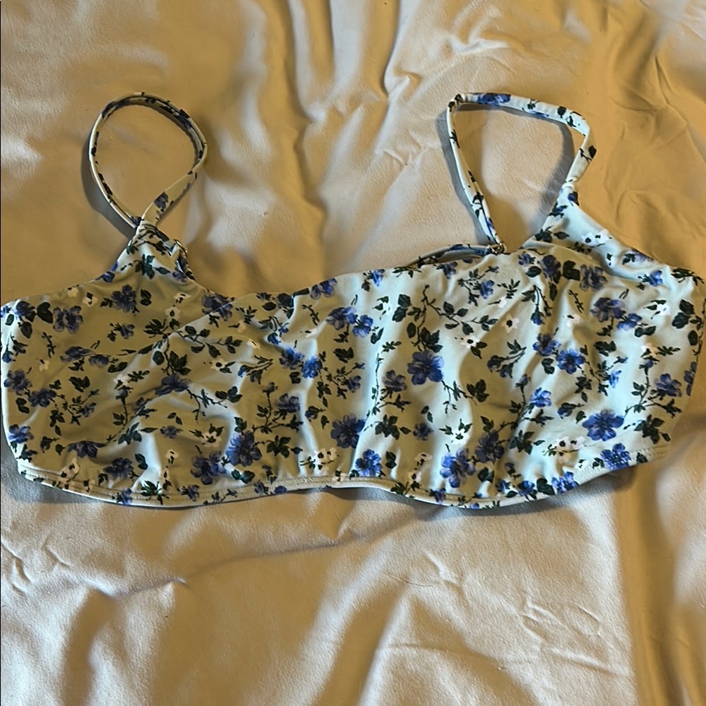 Abercrombie Floral Blue and White bikini top